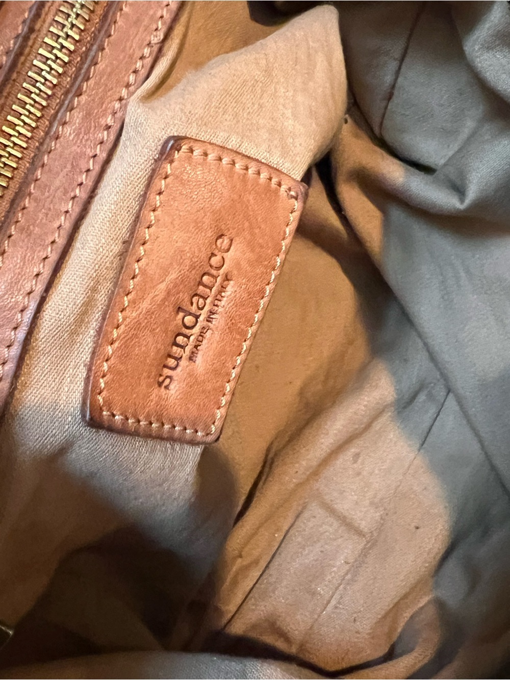 Sundance Catalog Cognac Brown Woven Leather Basketweave Satchel Bag - Picture 9 of 14